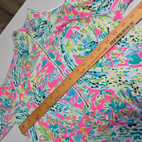 Lilly Pulitzer Skipper Popover Sweater Women XS Colorful 1/2 Zip Tropical Resort - Picture 9 of 12